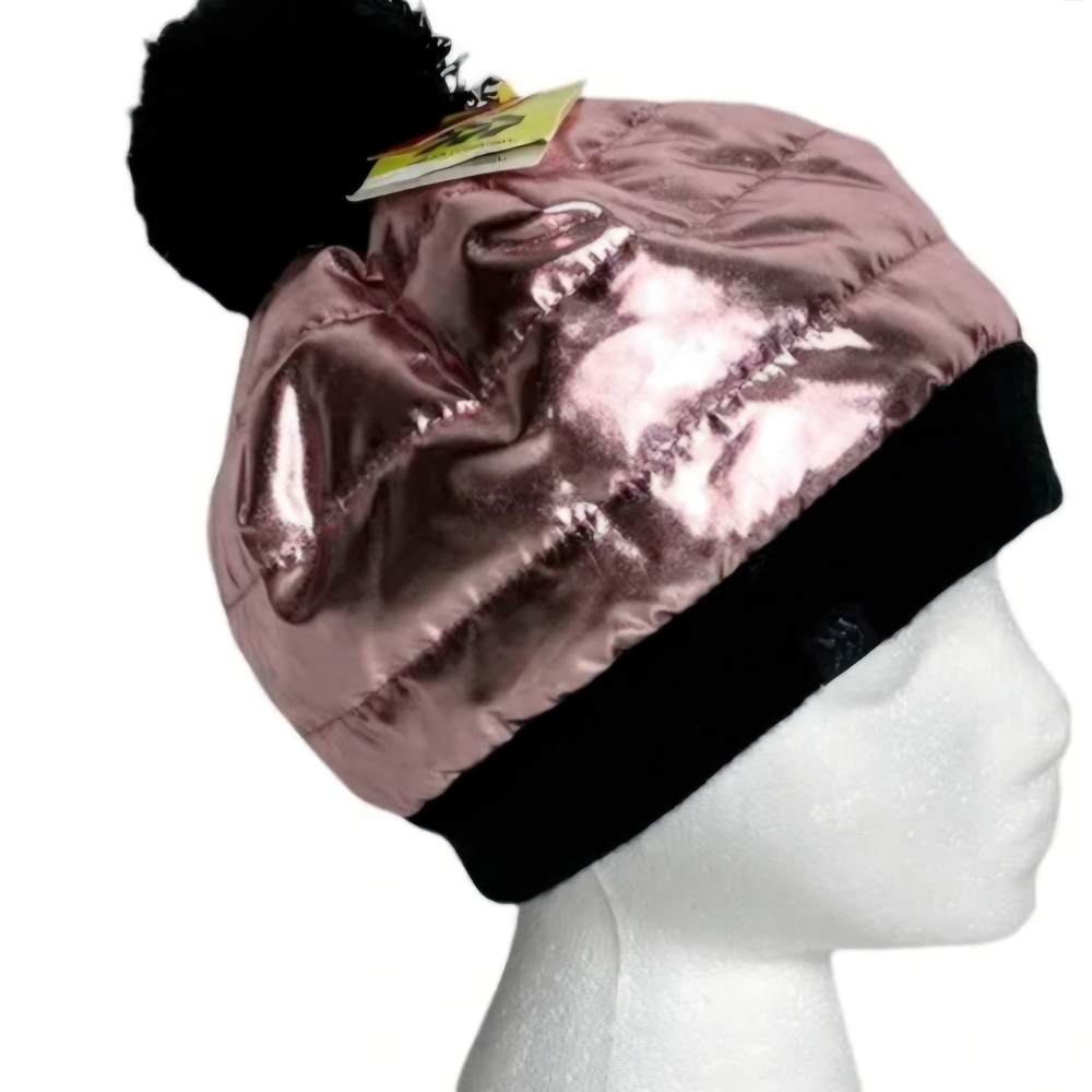 Target Pink and Black Beanie with Pom Pom
